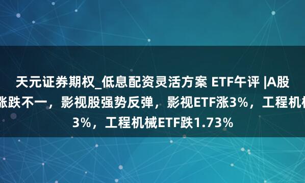 天元证券期权_低息配资灵活方案 ETF午评 |A股三大指数早盘涨跌不一，影视股强势反弹，影视ETF涨3%，工程机械ETF跌1.73%