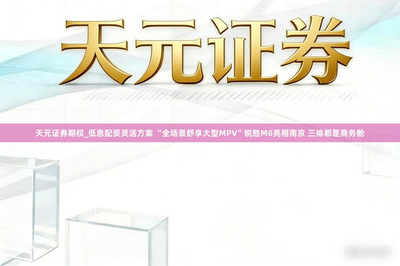 天元证券期权_低息配资灵活方案 “全场景舒享大型MPV”锐胜M8亮相南京 三排都是商务舱