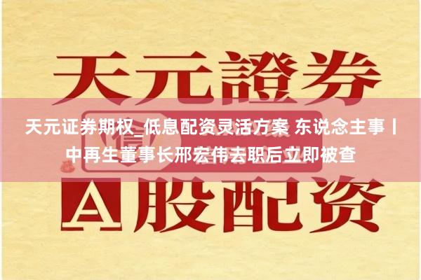 天元证券期权_低息配资灵活方案 东说念主事丨中再生董事长邢宏伟去职后立即被查
