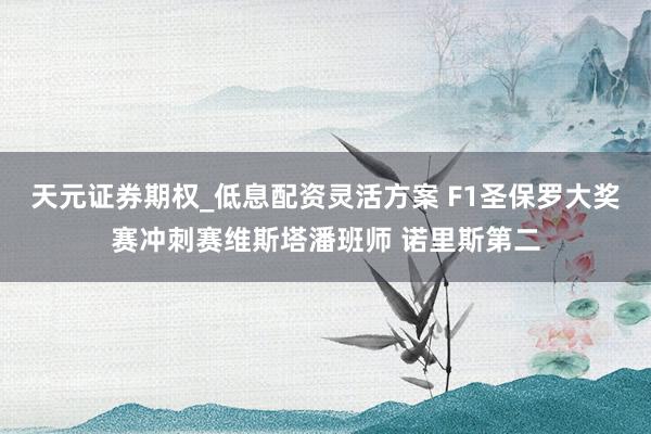 天元证券期权_低息配资灵活方案 F1圣保罗大奖赛冲刺赛维斯塔潘班师 诺里斯第二