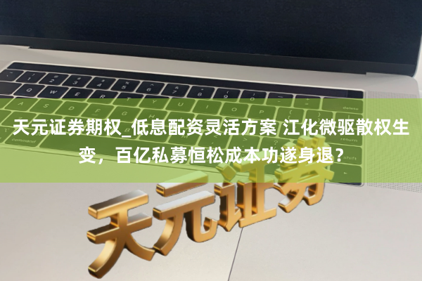 天元证券期权_低息配资灵活方案 江化微驱散权生变，百亿私募恒松成本功遂身退？