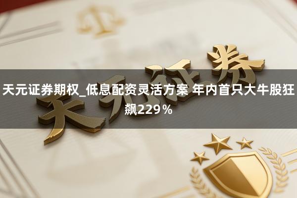 天元证券期权_低息配资灵活方案 年内首只大牛股狂飙229％