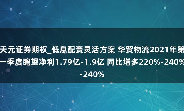 天元证券期权_低息配资灵活方案 华贸物流2021年第一季度瞻望净利1.79亿-1.9亿 同比增多220%-240%